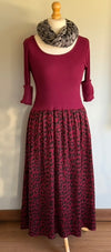 Leopard print dress with silk skirt