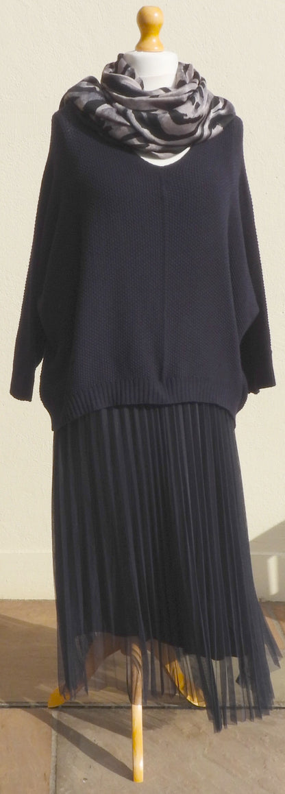 Pleated Skirt Dress and Jumper