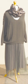 Pleated Skirt Dress and Jumper